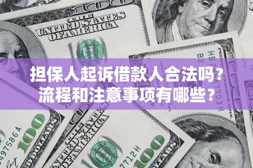 武汉担保人起诉借款人合法吗？流程和注意事项有哪些？