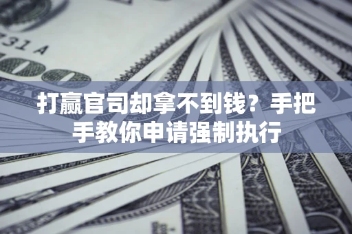 武汉打赢官司却拿不到钱？手把手教你申请强制执行
