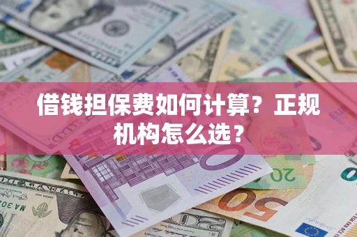 武汉借钱担保费如何计算？正规机构怎么选？