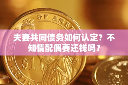 武汉夫妻共同债务如何认定？不知情配偶要还钱吗？
