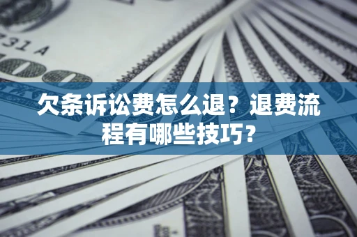 武汉欠条诉讼费怎么退？退费流程有哪些技巧？