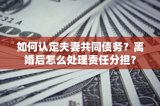 武汉如何认定夫妻共同债务？离婚后怎么处理责任分担？