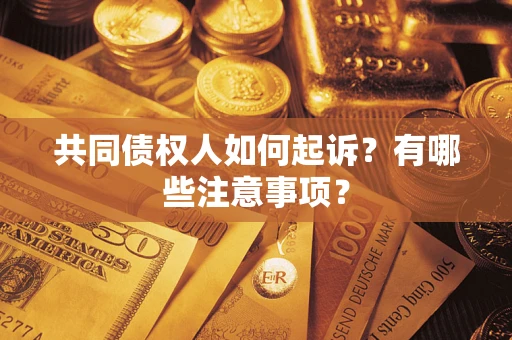 武汉共同债权人如何起诉？有哪些注意事项？
