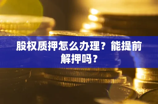 武汉股权质押怎么办理？能提前解押吗？