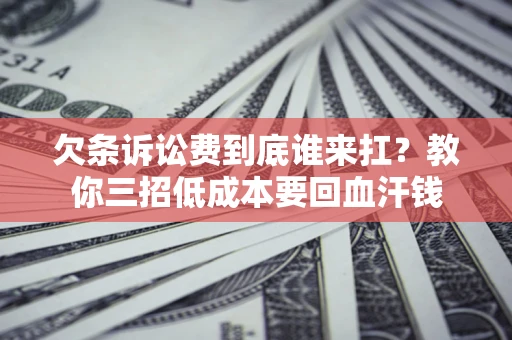 武汉欠条诉讼费到底谁来扛？教你三招低成本要回血汗钱